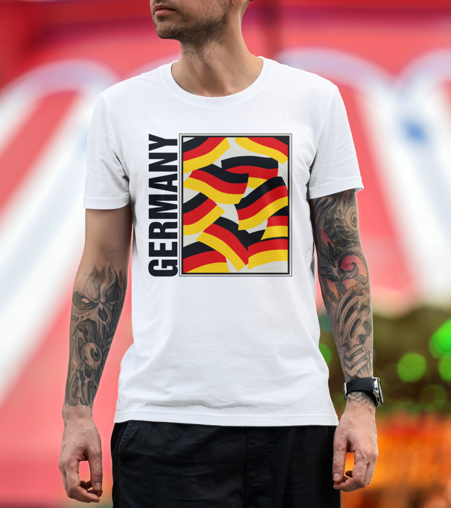 Germany Bold Black Text with Vibrant Flag T-Shirt