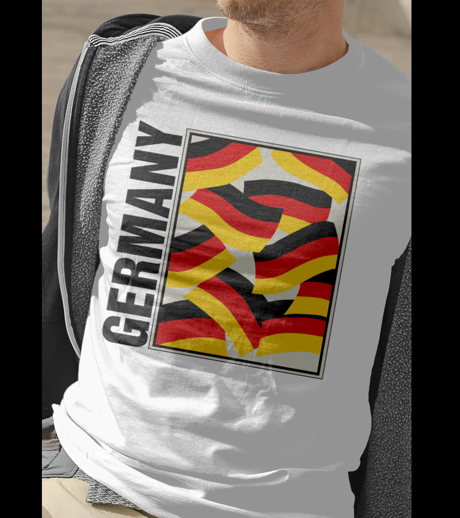 Germany Bold Black Text With Vibrant Flag T-Shirt
