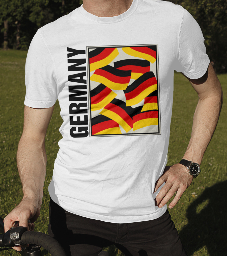 Germany Bold Black Text With Vibrant Flag T-Shirt