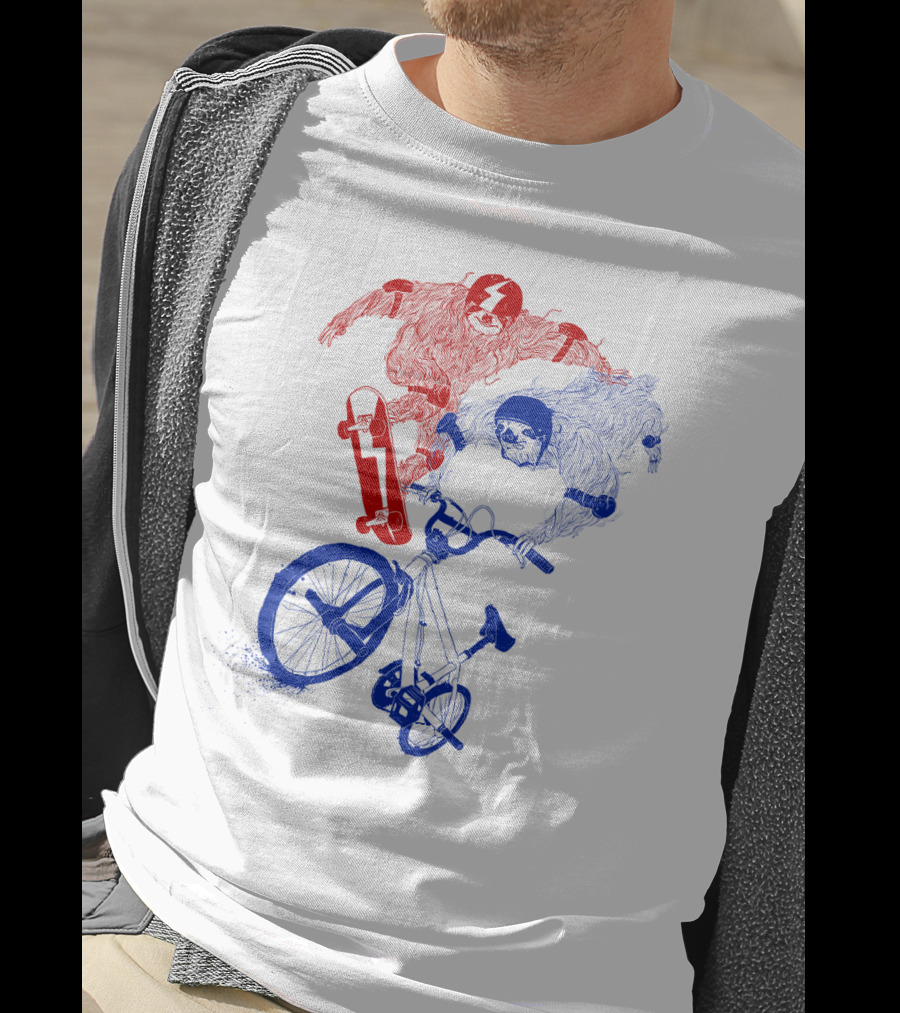 Sloth Air Extreme Skateboarding And BMX Action T-Shirt