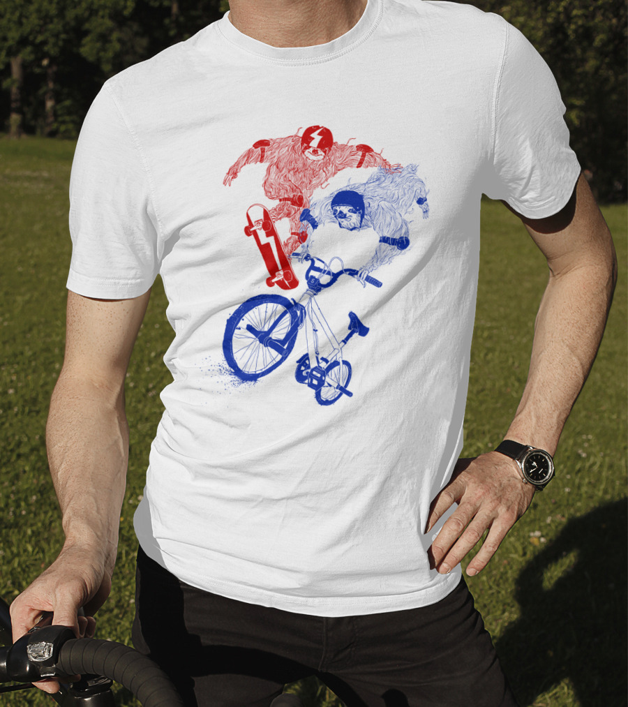 Sloth Air Extreme Skateboarding And BMX Action T-Shirt