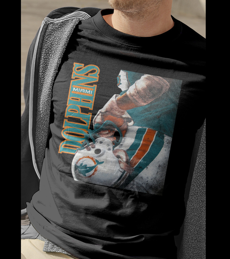 Miami Dolphins Football Helmet T-Shirt
