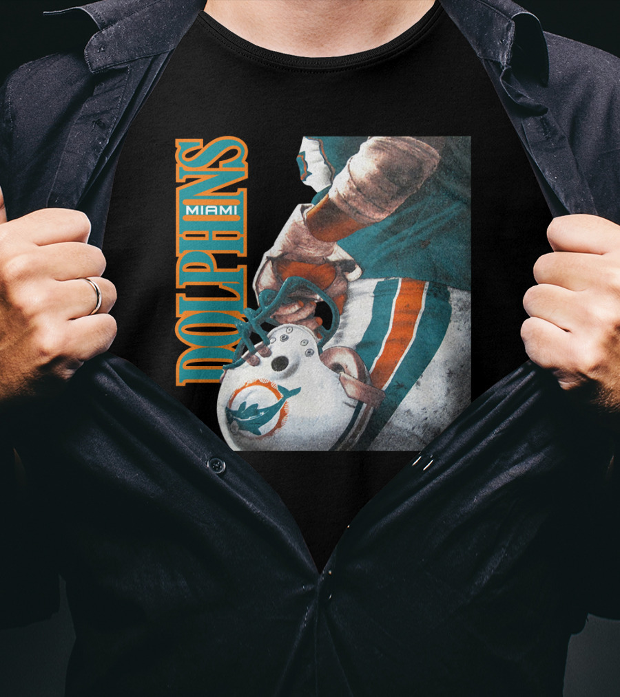 Miami Dolphins Football Helmet T-Shirt