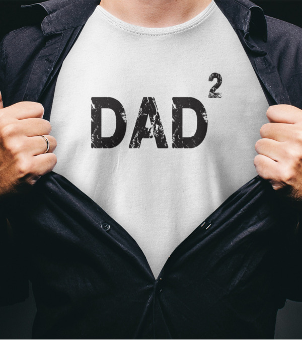 Dad Squared Proud Twin Parent Father Of Twins Celebrating Parenthood T-Shirt
