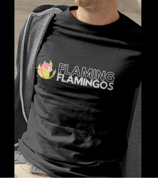 Flaming Flamingos Bird With Fire T-Shirt