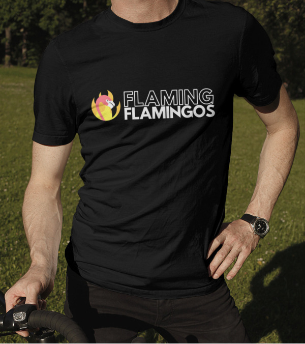 Flaming Flamingos Bird With Fire T-Shirt