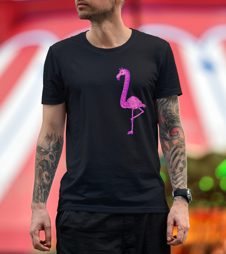 Girafflamingo Hybrid Pink Flamingo Giraffe T-Shirt