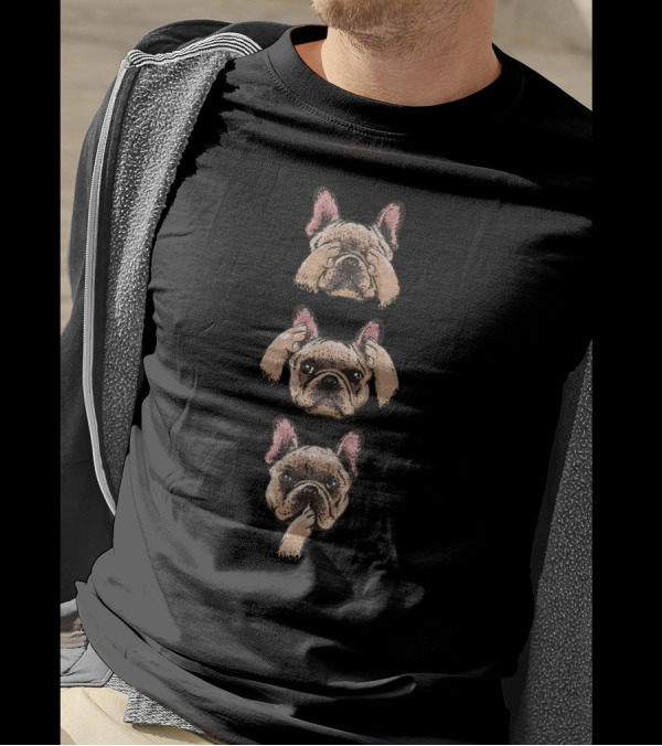 See No Evil Hear No Evil Speak No Evil French Bulldog Trio T-Shirt