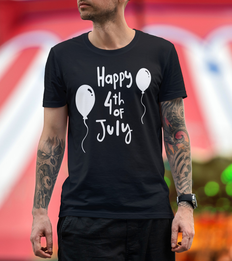 Happy 4th of July Festive Celebration with Balloons T-Shirt