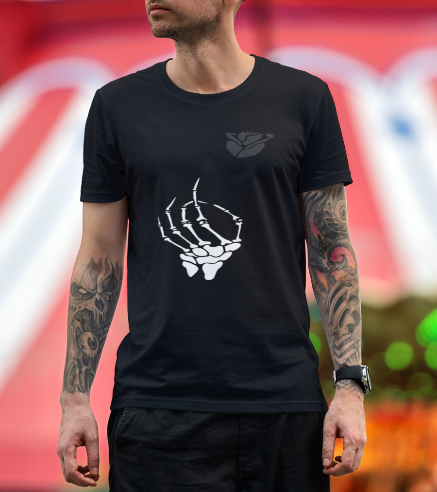 Skeleton Hand Holding a Rose T-Shirt