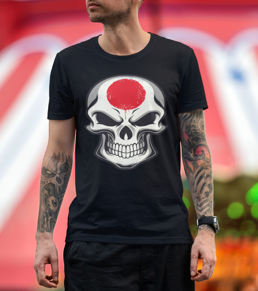 Skull with Red Circle T-Shirt