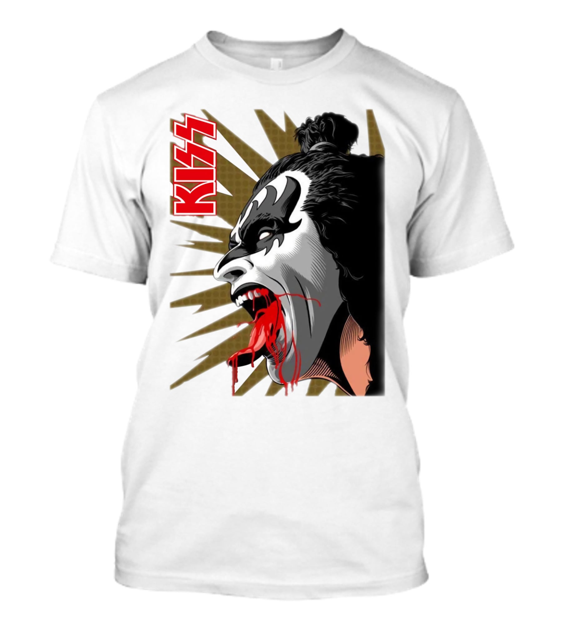 KISS Demon Face Makeup With Blood Spatter T-Shirt