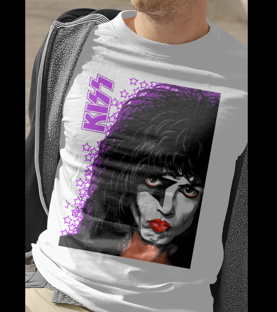 KISS Paul Stanley Starchild Icon With Purple Stars T-Shirt
