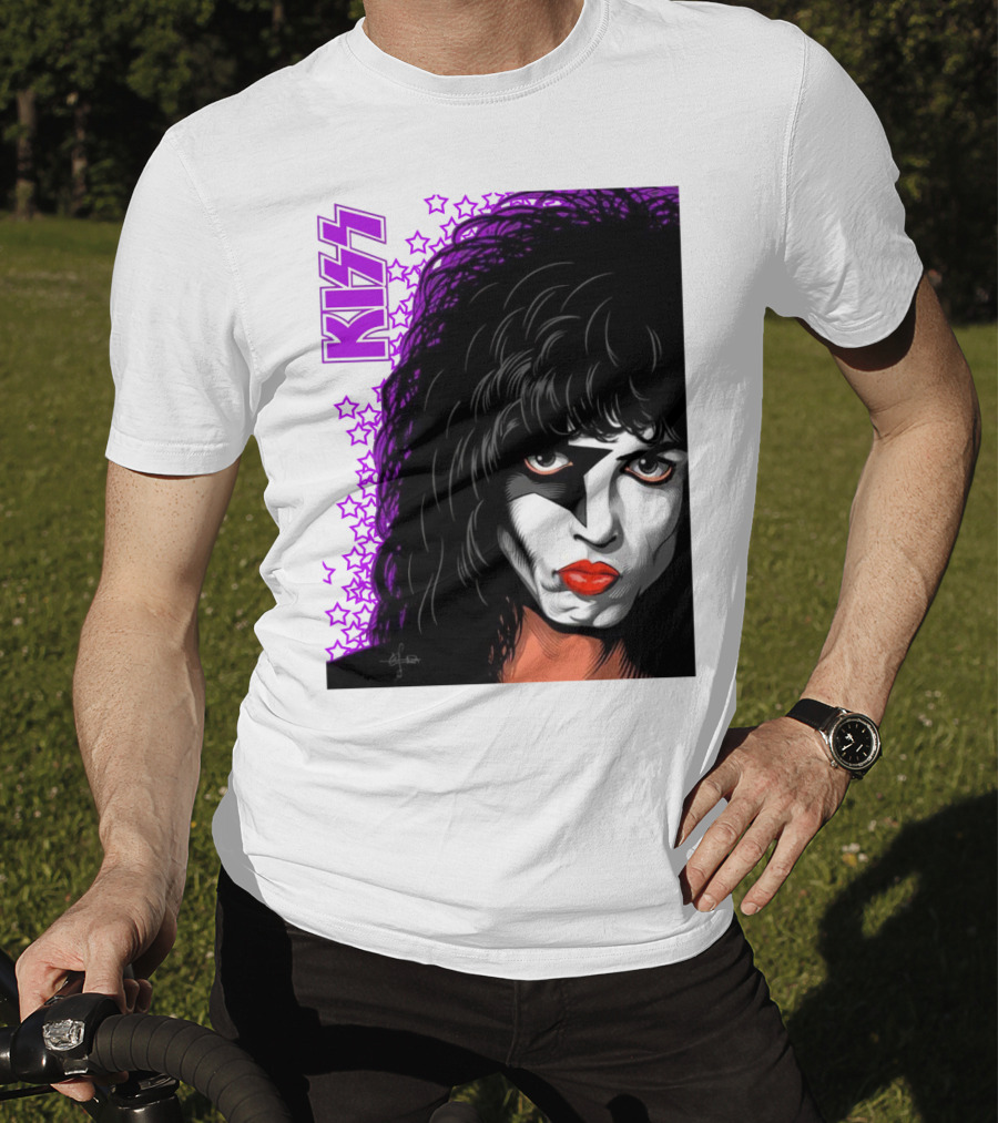 KISS Paul Stanley Starchild Icon With Purple Stars T-Shirt