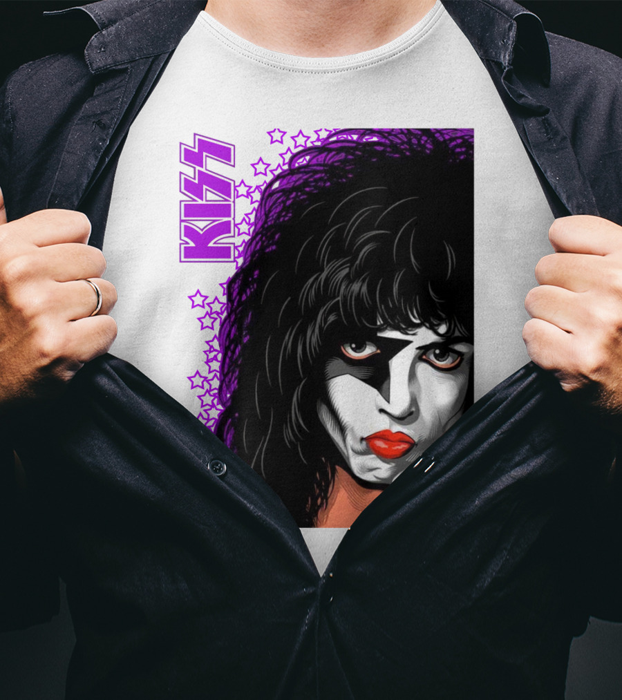 KISS Paul Stanley Starchild Icon With Purple Stars T-Shirt