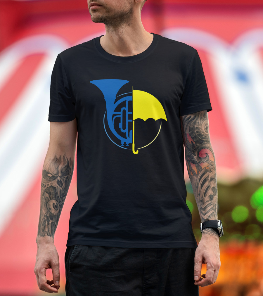 Blue French Horn Yellow Umbrella How I Met Your Mother Iconic Symbols T-Shirt