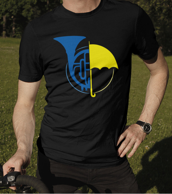 Blue French Horn Yellow Umbrella How I Met Your Mother Iconic Symbols T-Shirt