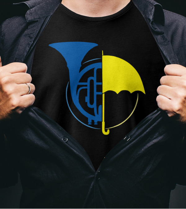 Blue French Horn Yellow Umbrella How I Met Your Mother Iconic Symbols T-Shirt