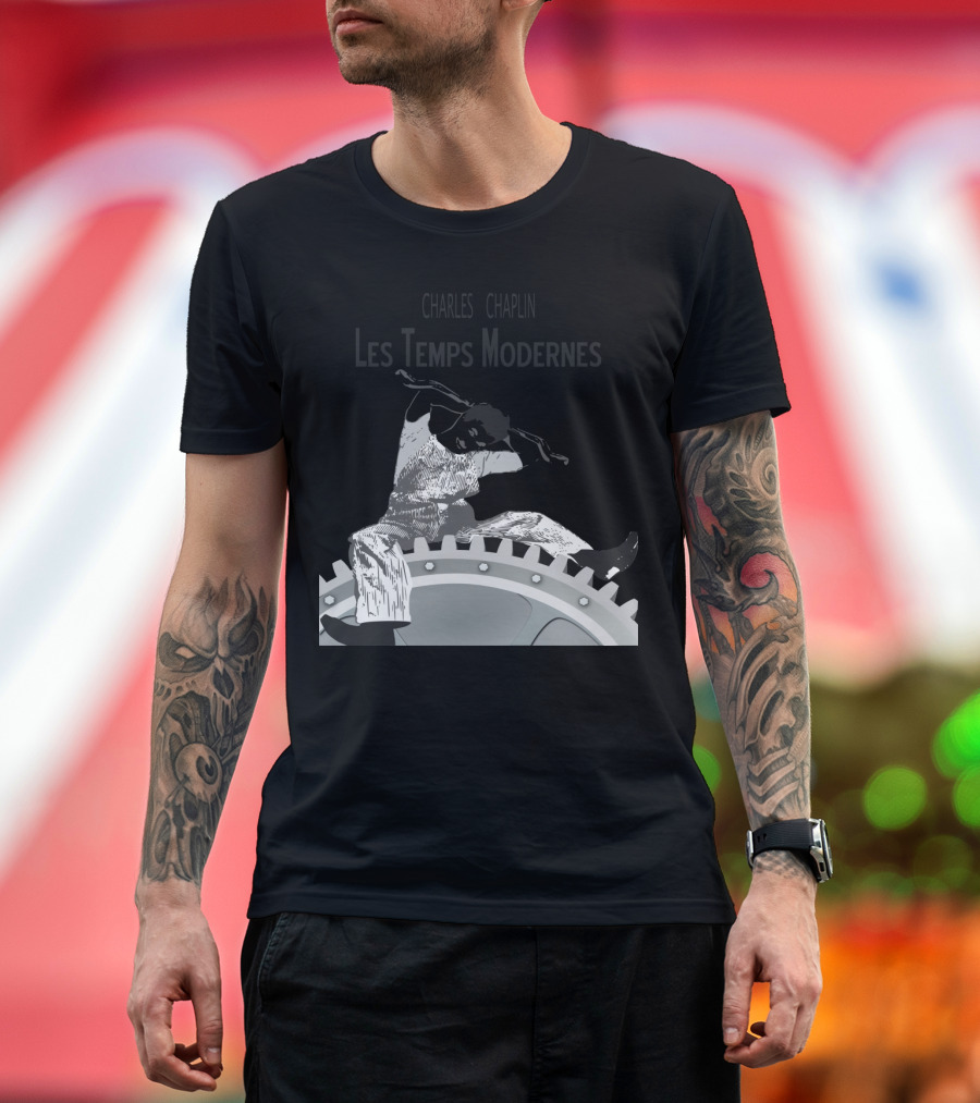 Les Temps Modernes Charlie Chaplin Iconic Film Gear Scene T-Shirt
