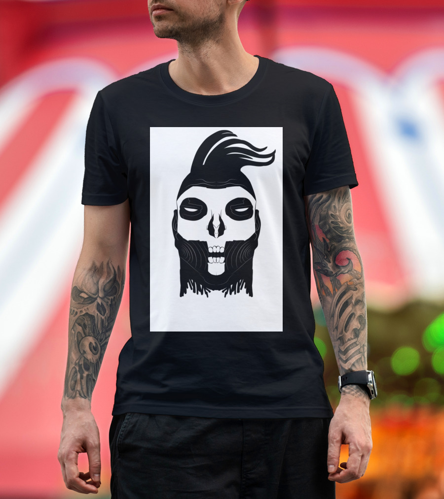 Dead Punks Society Skull with Mohawk and Bold Eyes T-Shirt