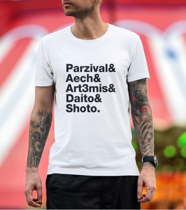 Premium T-Shirt: Parzival Aech Art3mis Daito Shoto Ready Player One Characters List T-Shirt Parzival Aech Art3mis Daito Shoto Ready Player One Characters List T-Shirt