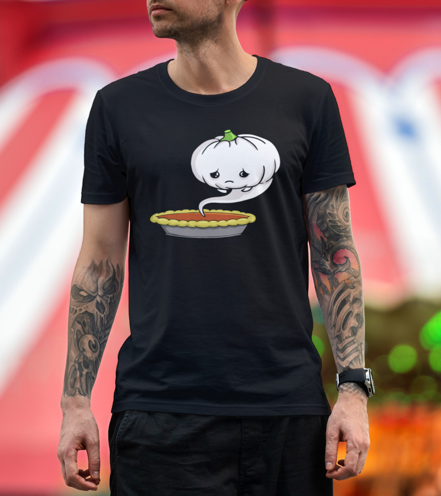 The Sad Pumpkin Ghost Hovering Over Pie T-Shirt
