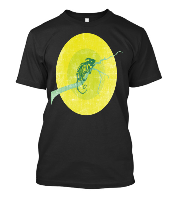 Chameleon Skeleton Save The Rainforests Shabby Vintage Style Retro Circle T-Shirt
