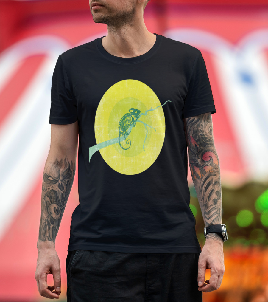 Chameleon Skeleton Save the Rainforests Shabby Vintage Style Retro Circle T-Shirt