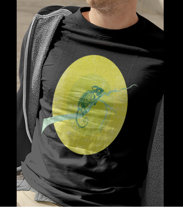 Chameleon Skeleton Save The Rainforests Shabby Vintage Style Retro Circle T-Shirt