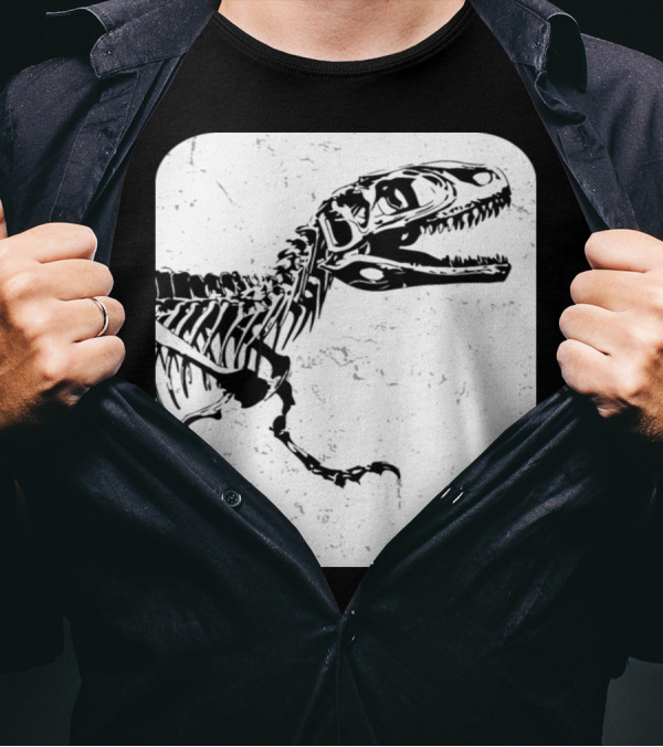 Funny Skeleton Dinosaur Rex Skull Bones T-Shirt