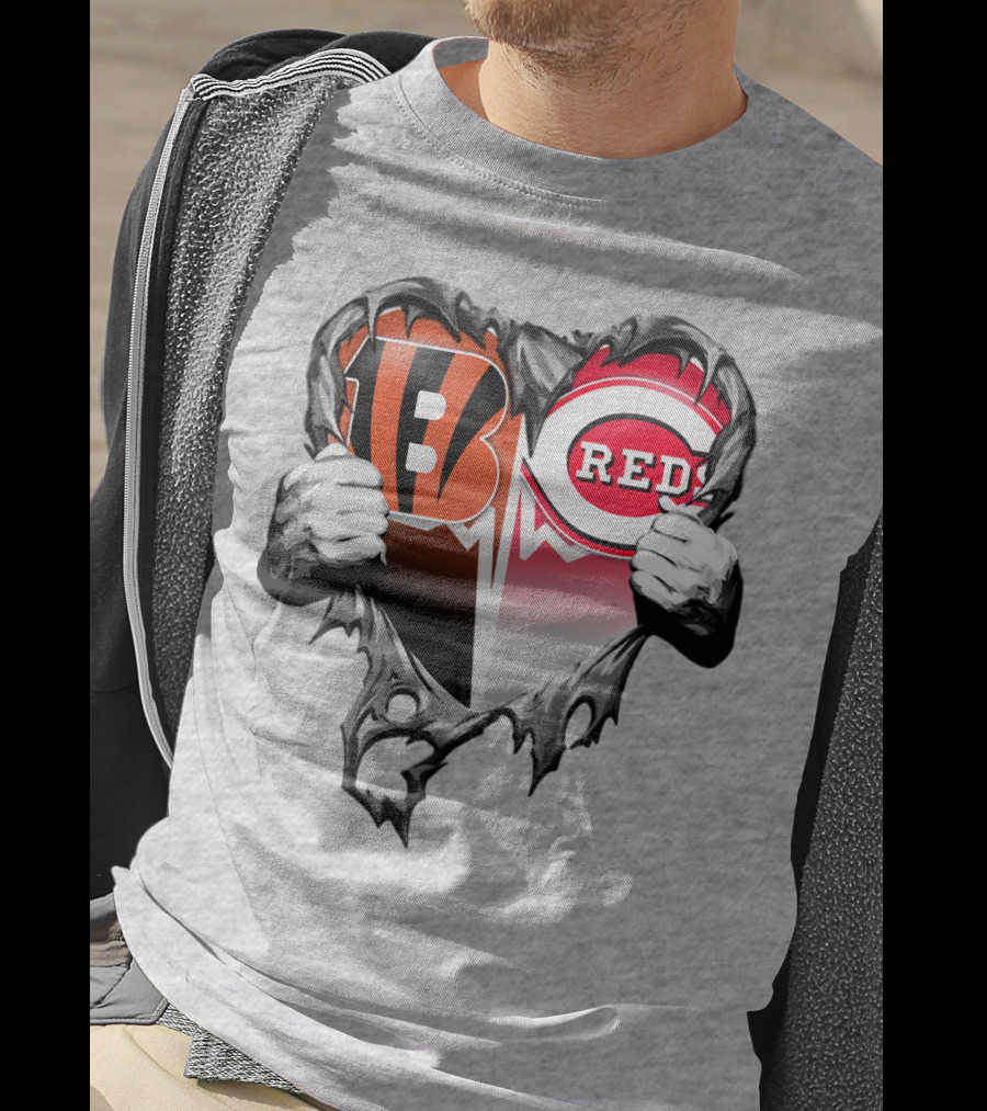Cincinnati Bengals And Reds Heart T-Shirt