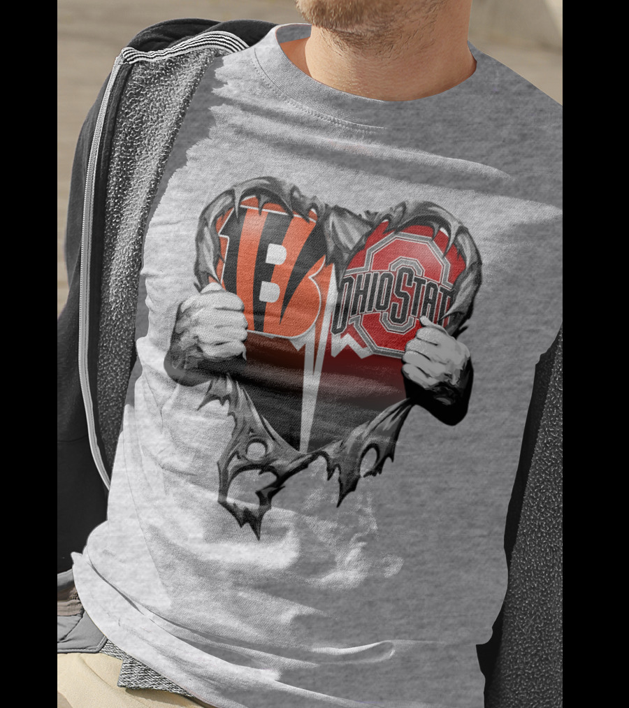 Bengals Ohio State Heart Rip Through T-Shirt