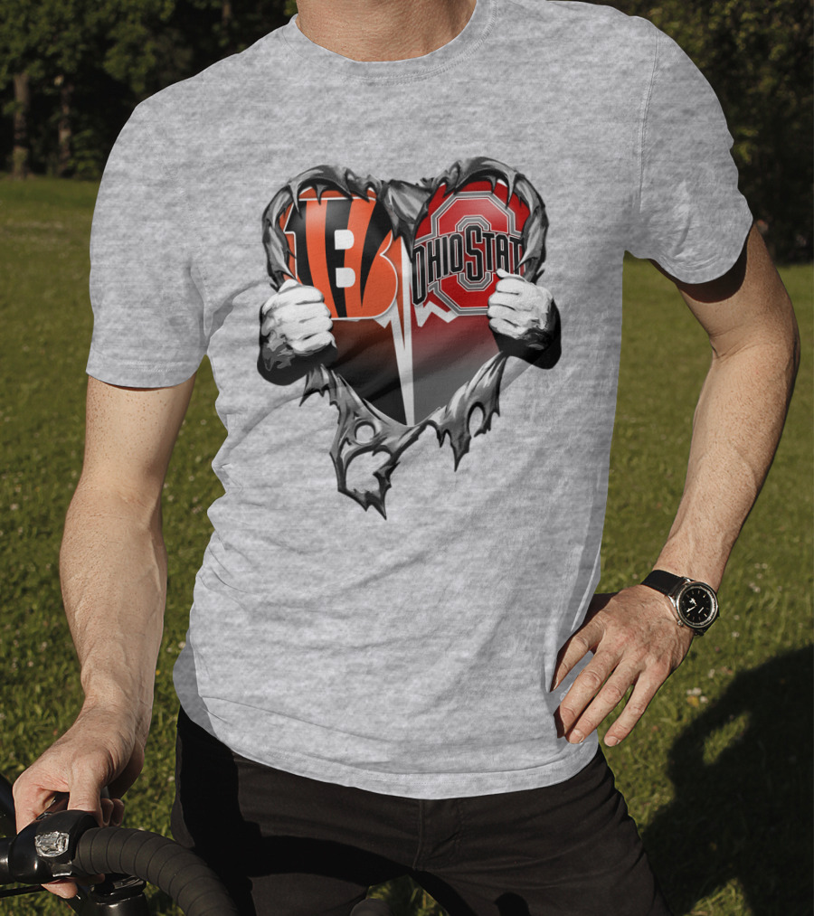 Bengals Ohio State Heart Rip Through T-Shirt