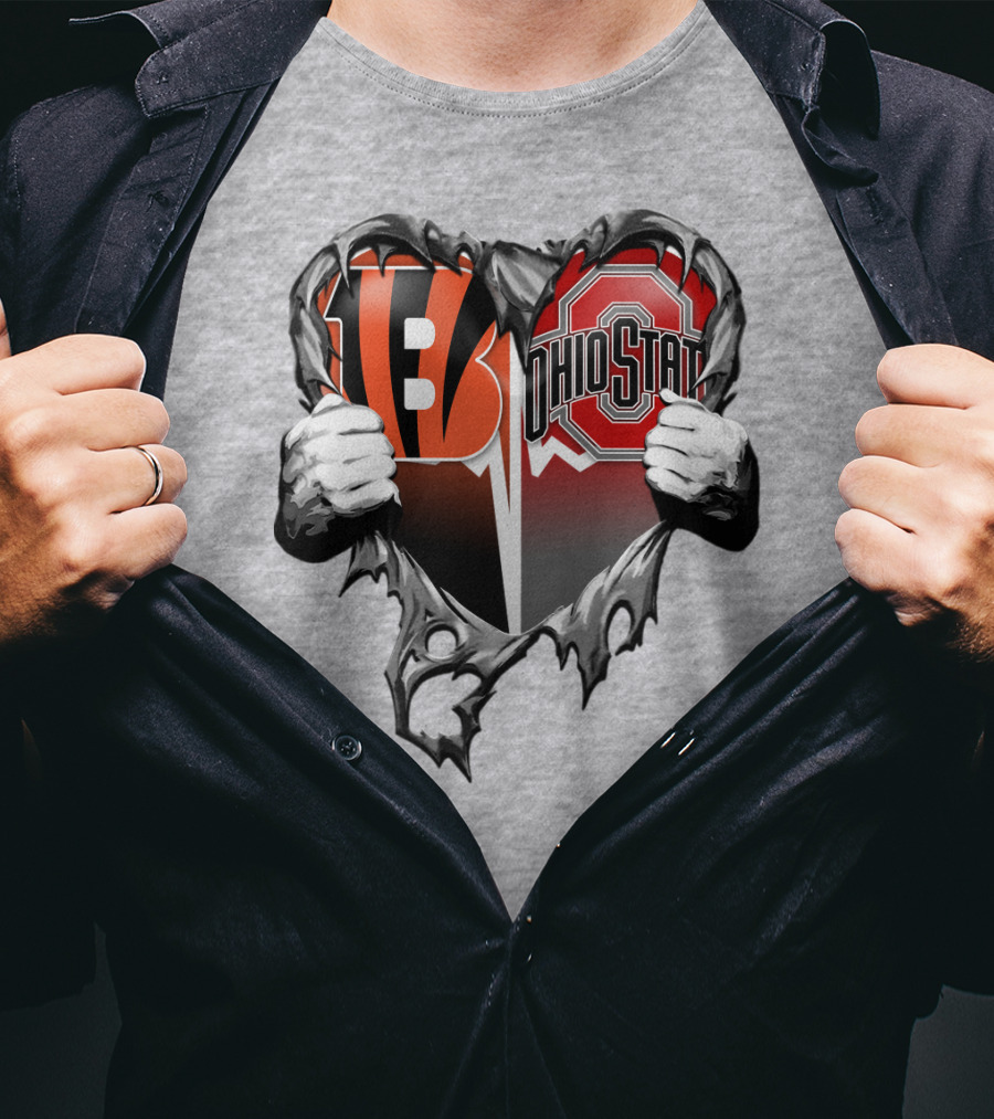 Bengals Ohio State Heart Rip Through T-Shirt