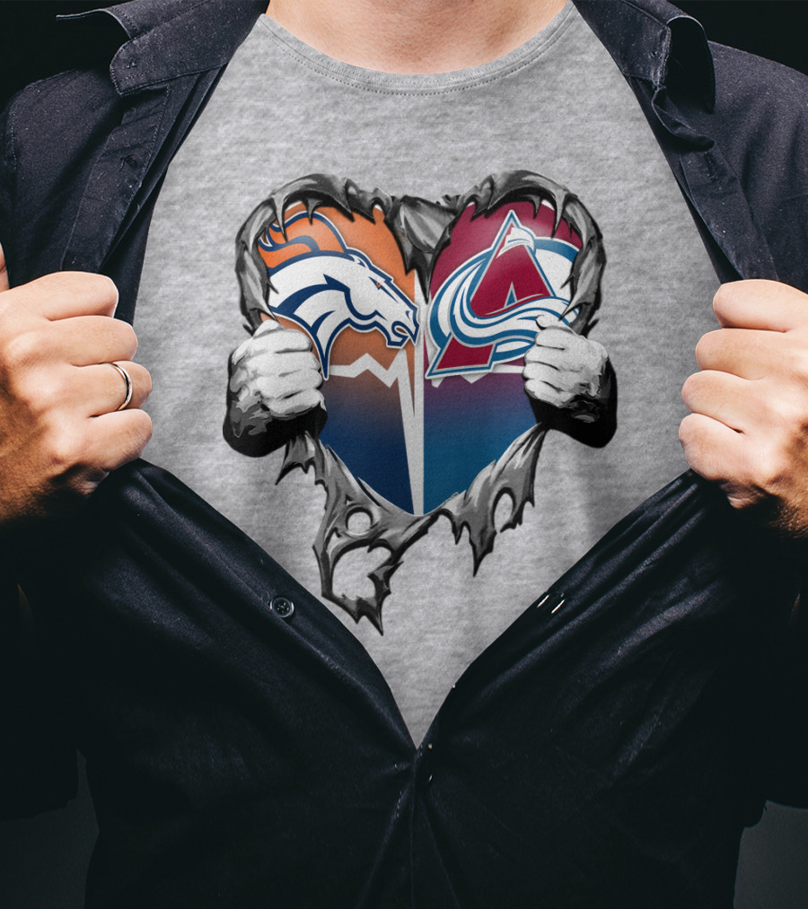 Broncos Avalanche Rip Heart T-Shirt