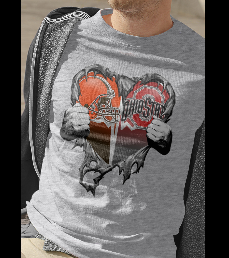 Cleveland Browns Ohio State Buckeyes Heart T-Shirt