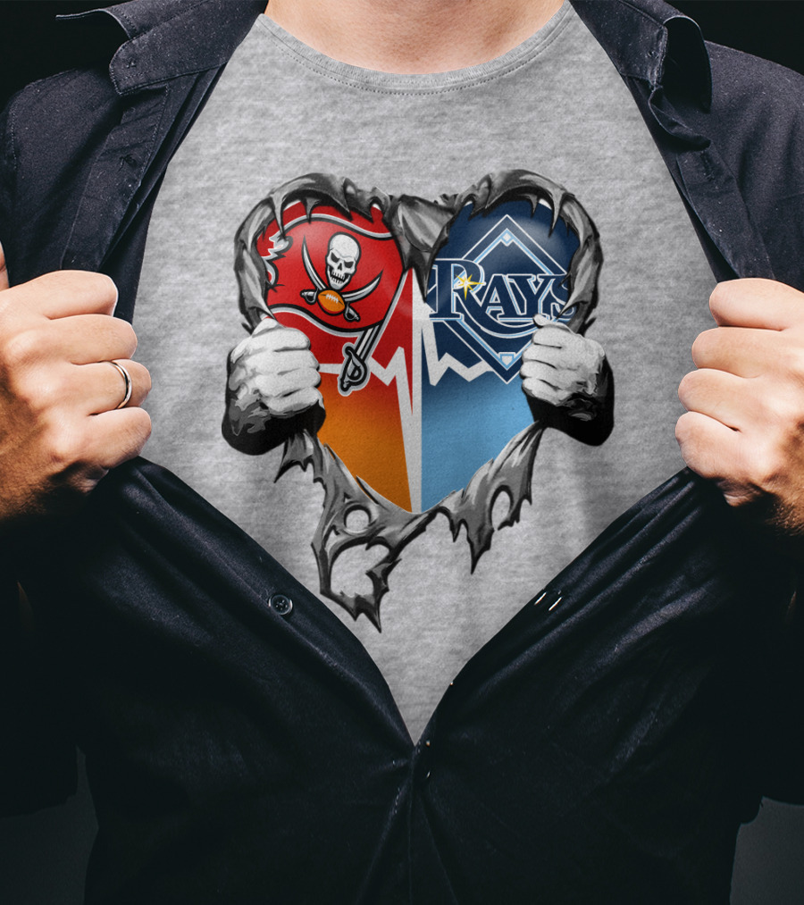 Tampa Bay Buccaneers Rays Heart T-Shirt