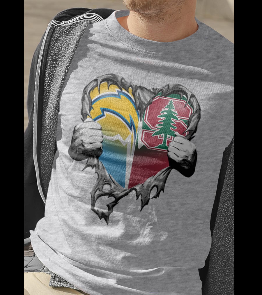 Los Angeles Chargers Stanford Tree Heart T-Shirt