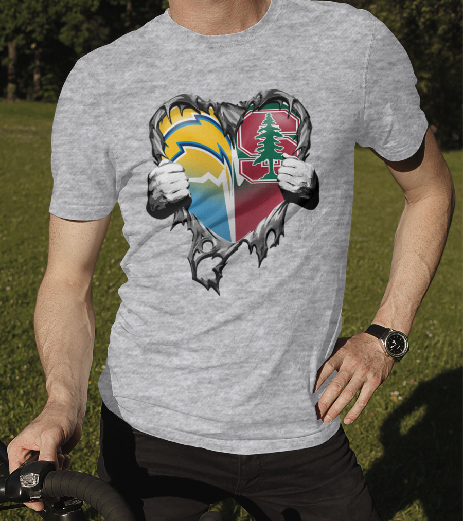 Los Angeles Chargers Stanford Tree Heart T-Shirt