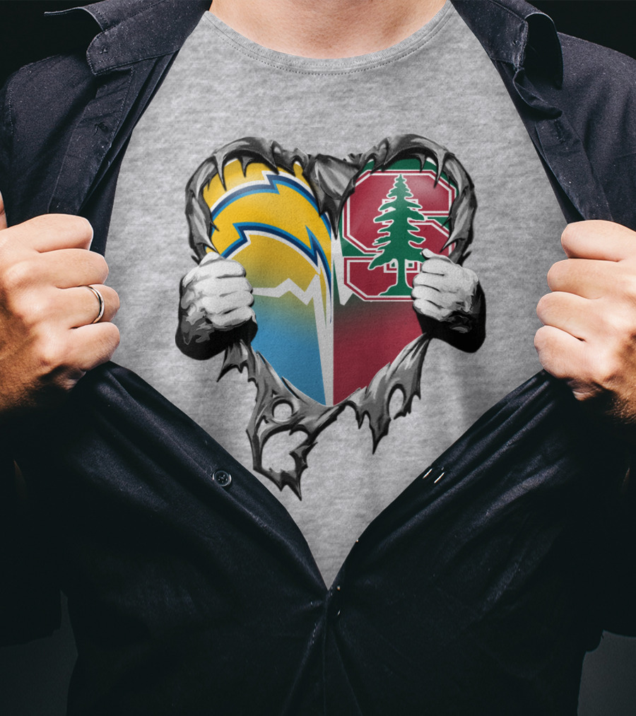 Los Angeles Chargers Stanford Tree Heart T-Shirt