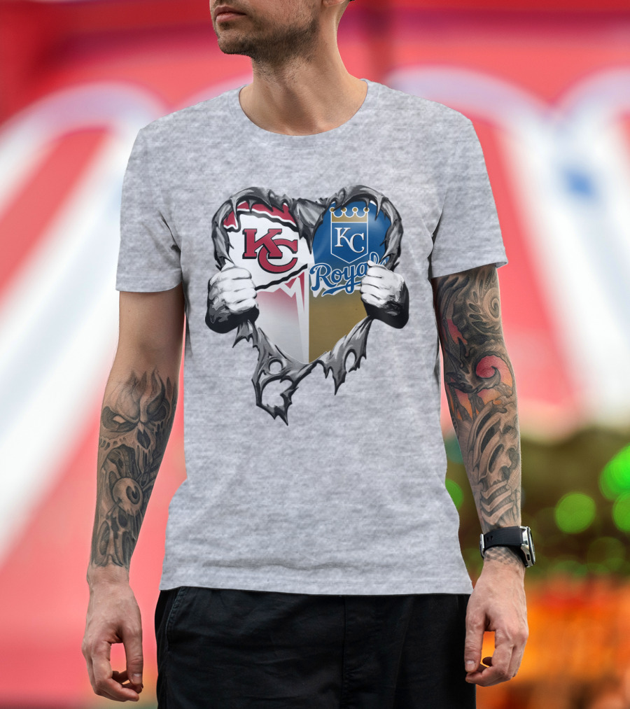 Kc Chiefs And Kc Royals Heart T-Shirt