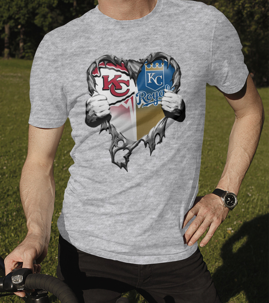 Kc Chiefs And Kc Royals Heart T-Shirt