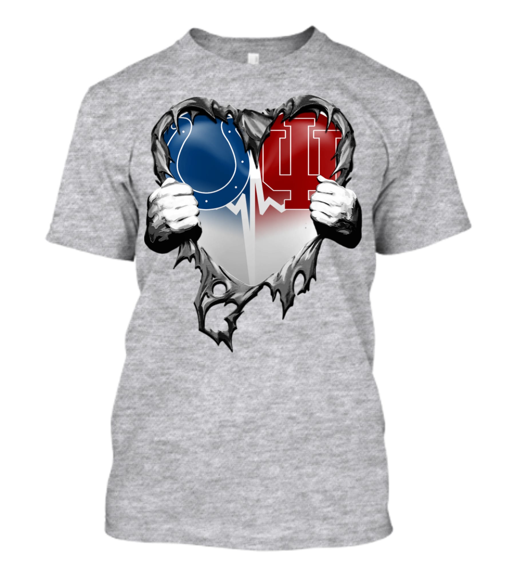 Colts Indiana Hoosiers Heart Torn Open T-Shirt