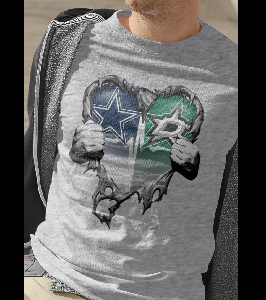 Dallas Cowboys Star Dallas Stars Logo Heart Hands Xatt044 T-Shirt