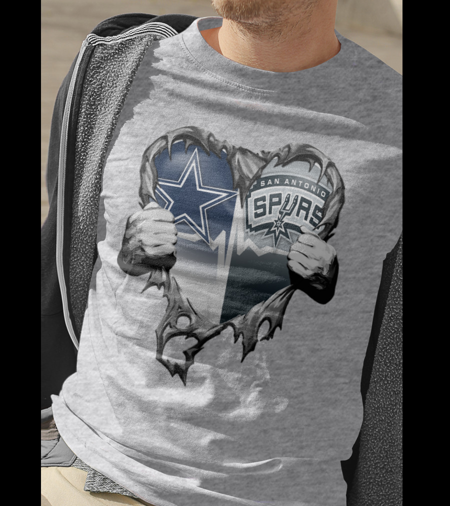 Dallas Cowboys San Antonio Spurs Heart T-Shirt