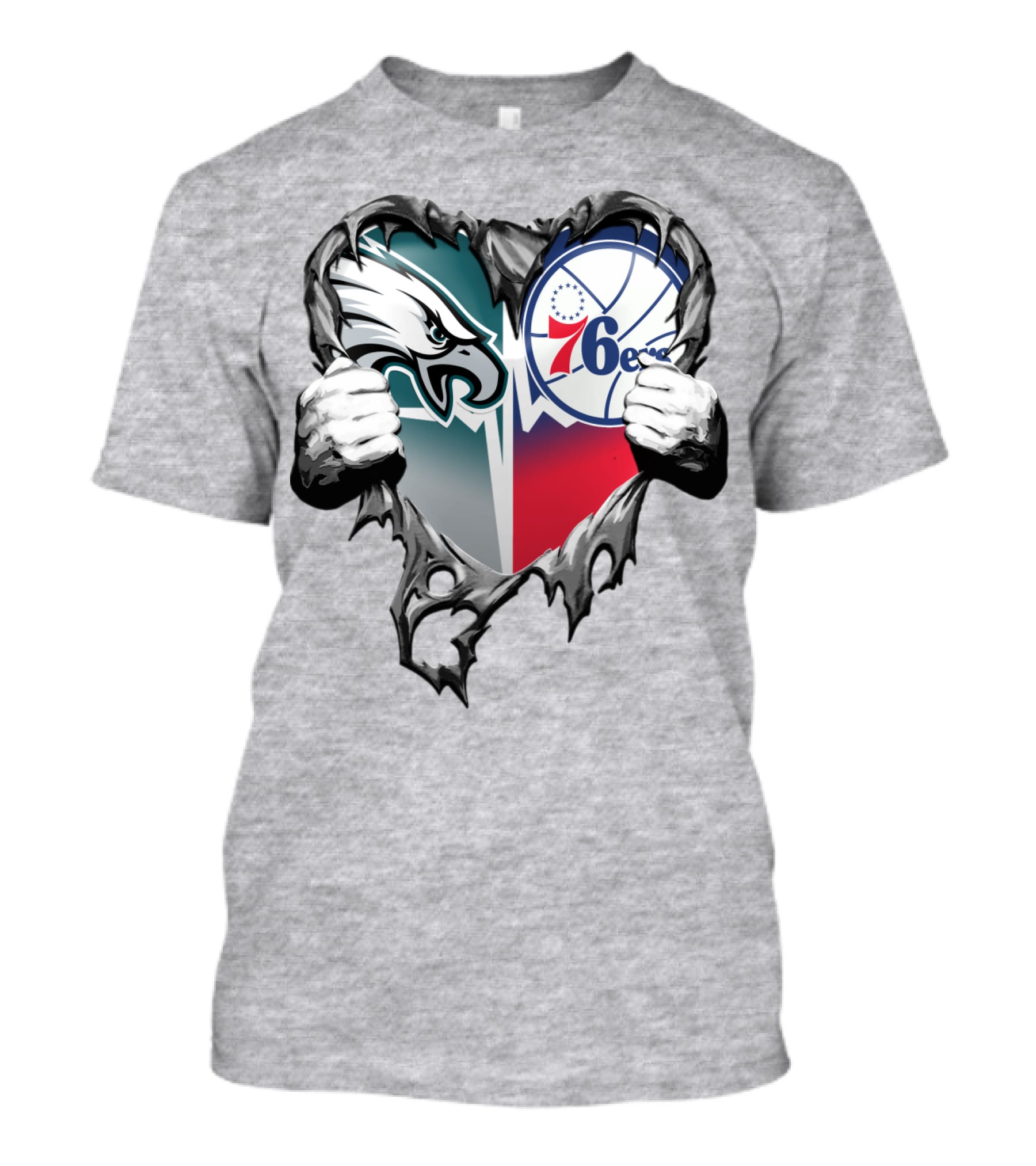 Philadelphia Eagles And 76ers Heart T-Shirt