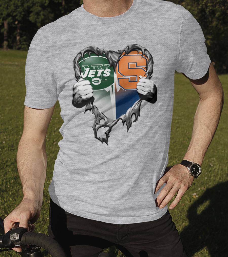 Jets Syracuse Split Heart T-Shirt