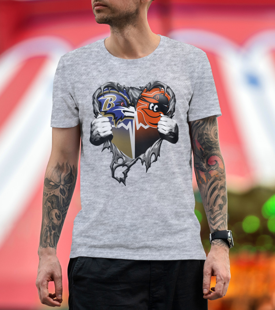 Baltimore Ravens Orioles Heart T-Shirt