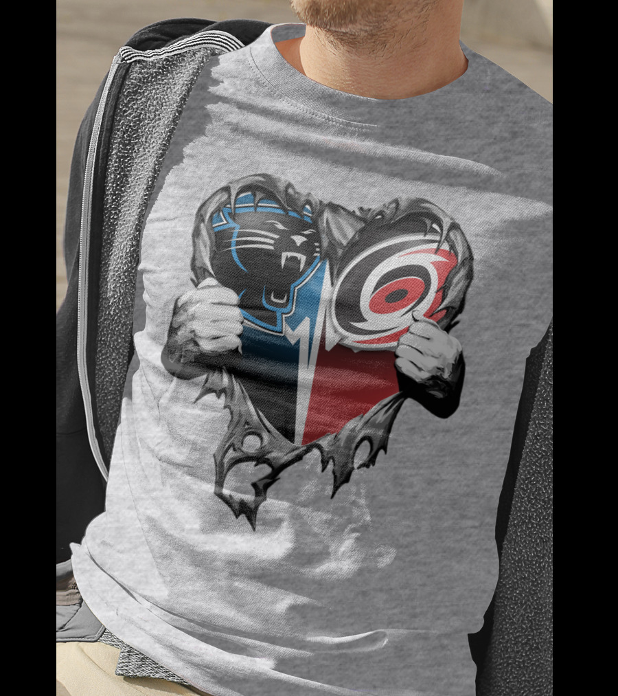 Carolina Panthers Hurricanes Heart T-Shirt