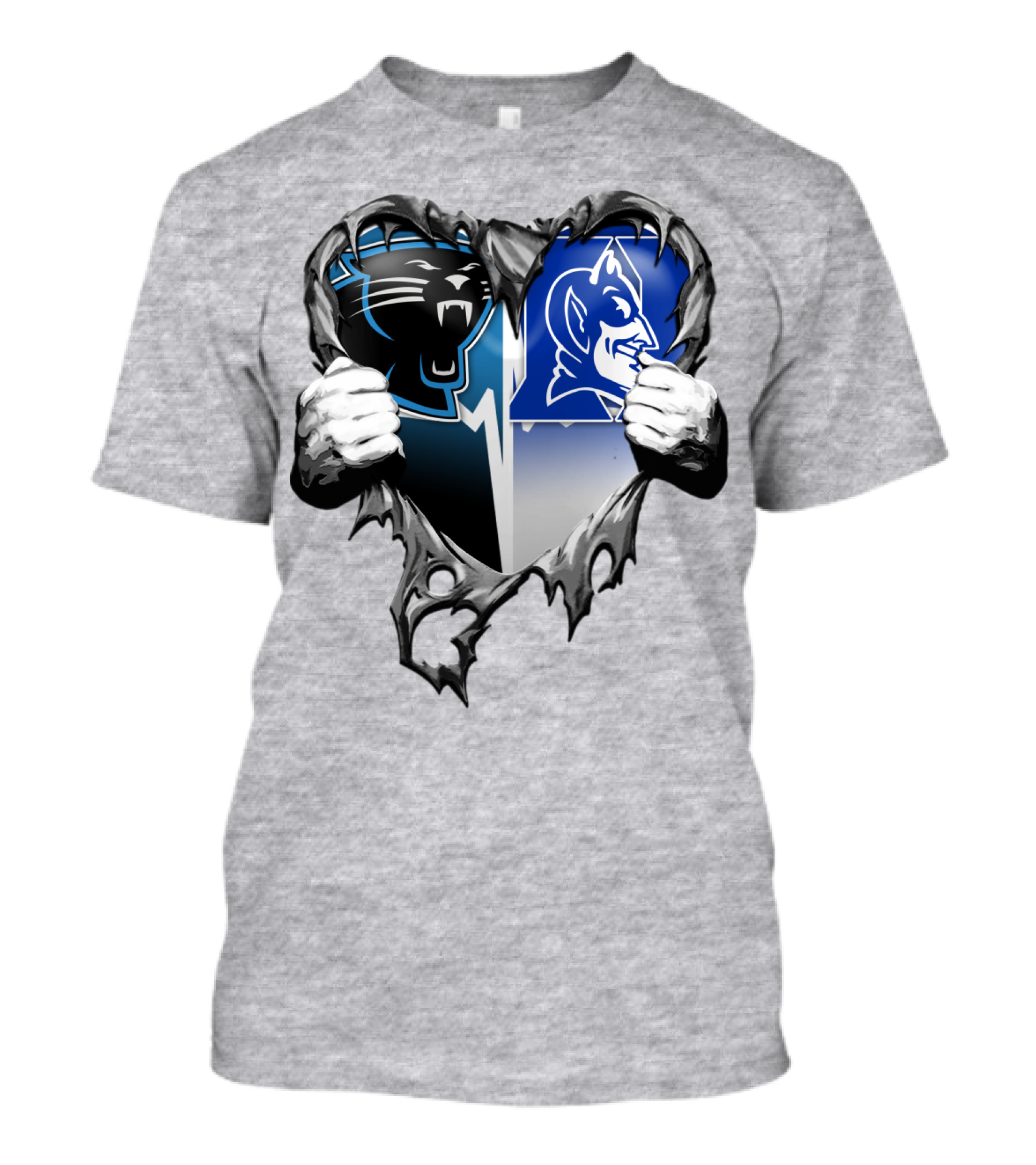 Carolina Panthers Duke Blue Devils Heart T-Shirt